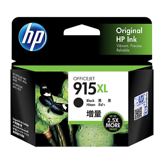 Genuine HP 915XL Black ink cartridge, 3YM22AA, HY 825pgs