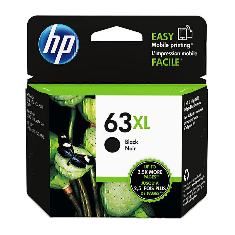 Genuine HP F6U64A # 63XL BLack Ink Cartridge