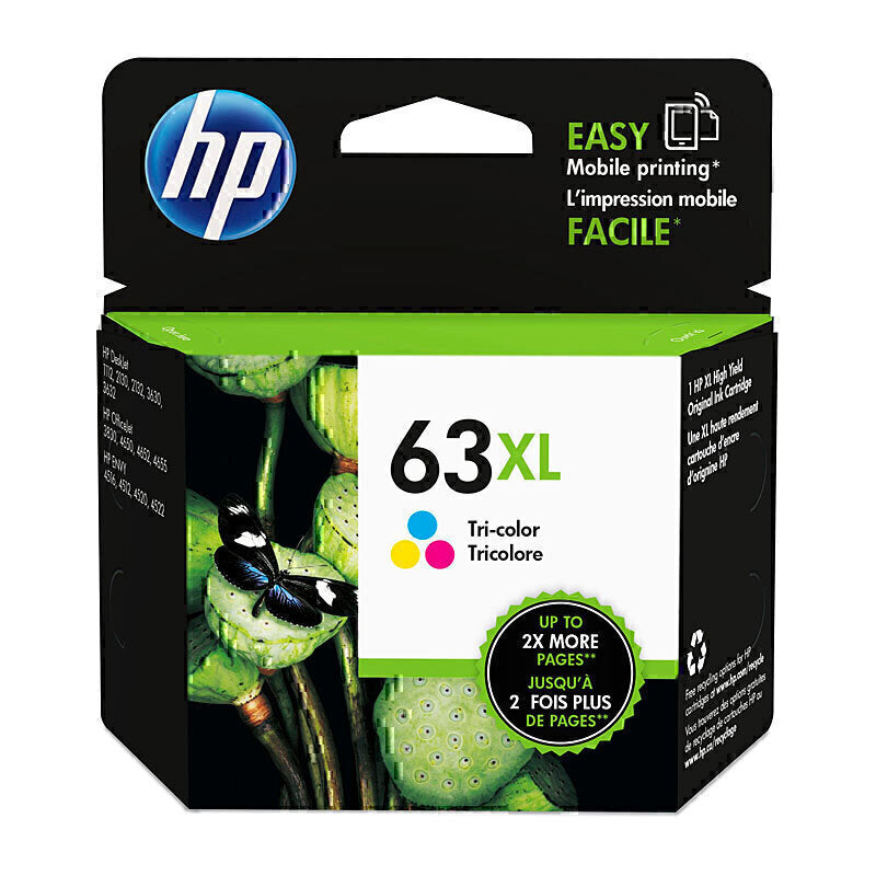 Genuine HP #63XL Color, High Yield