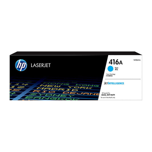 HP #416A W2041A Genuine Cyan Toner Cartridge - 2,100 pages