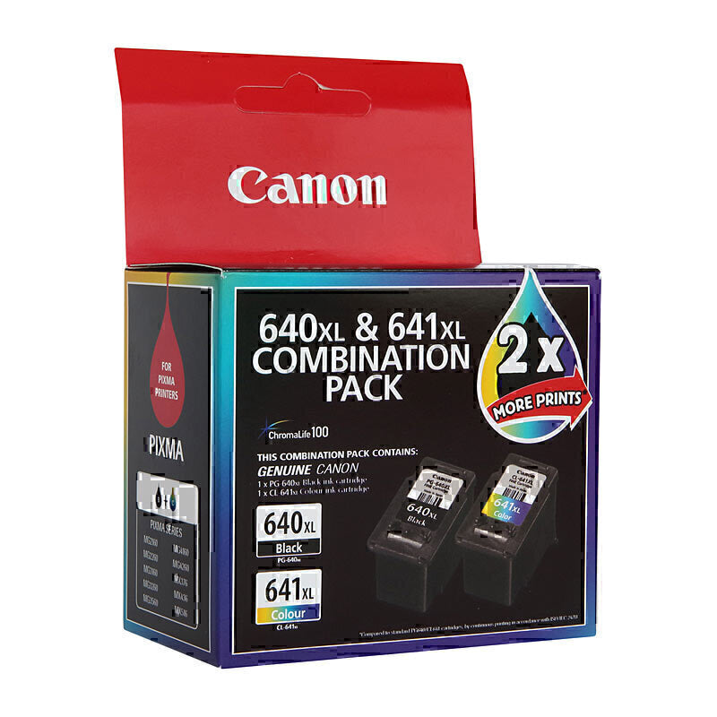 Genuine Canon PG640 XL Black & Cl641XL Color Ink